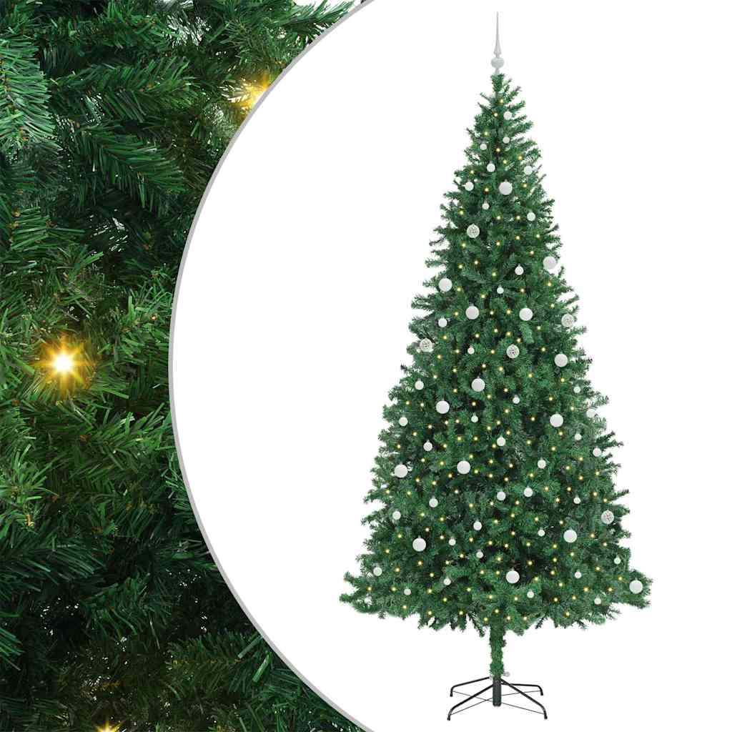Kunstig juletre med 300 LED grønn 300 cm PVC og metall og plast
