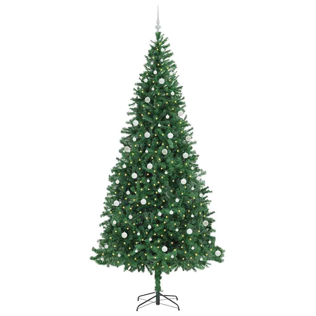 Kunstig juletre med 300 LED grønn 300 cm PVC og metall og plast