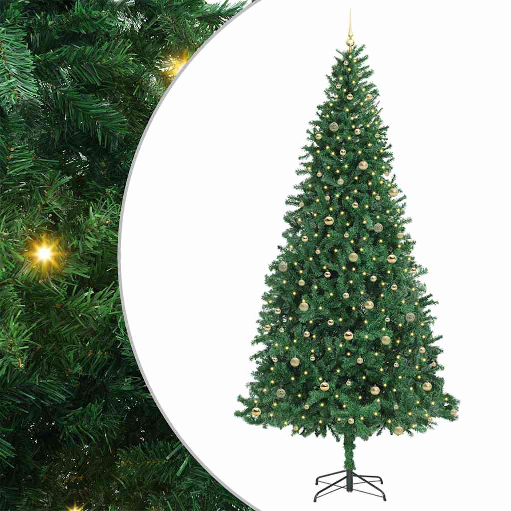 Kunstig juletre med 300 LED grønn 300 cm PVC og metall og plast