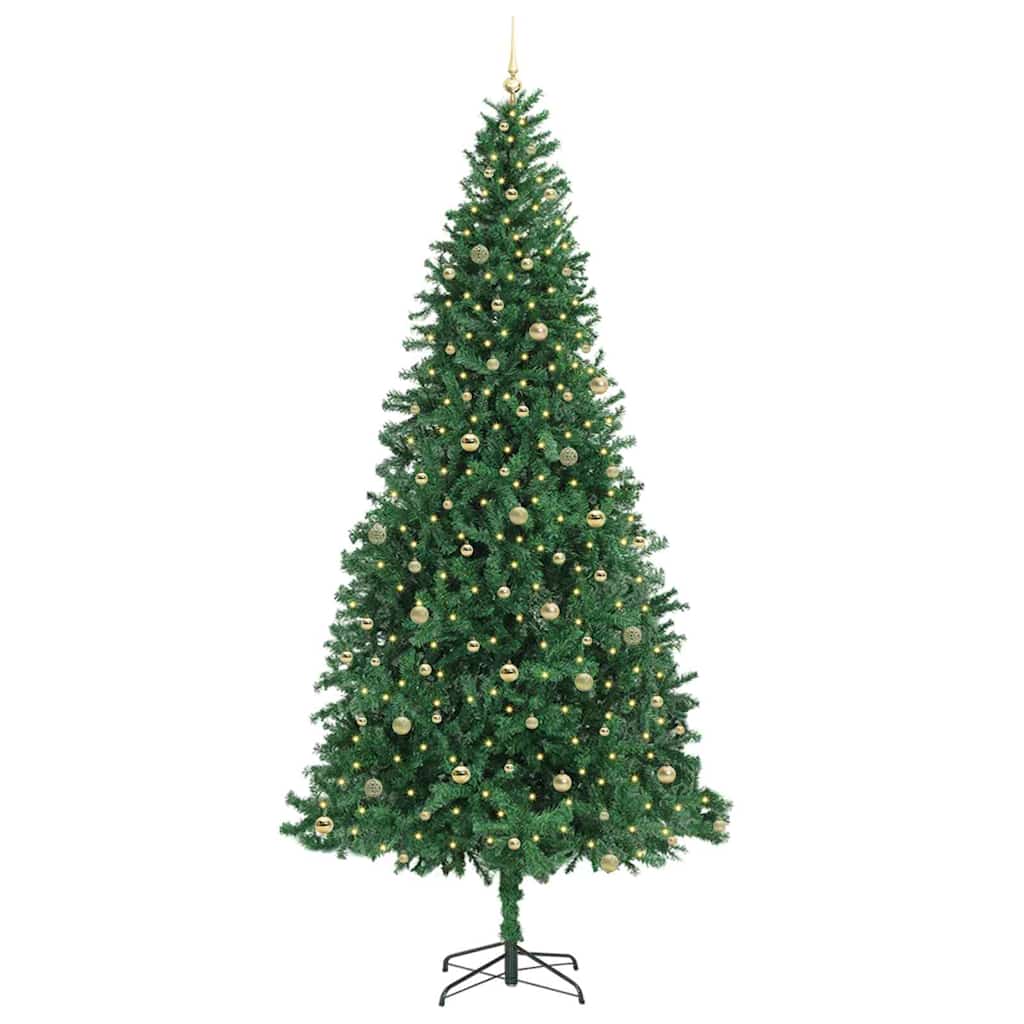 Kunstig juletre med 300 LED grønn 300 cm PVC og metall og plast