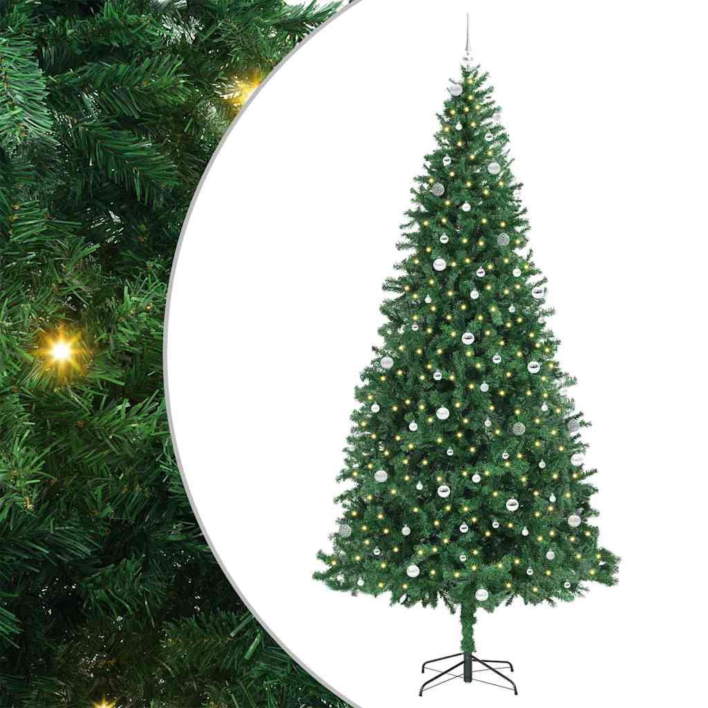 Kunstig juletre med 300 LED grønn 300 cm PVC og metall og plast