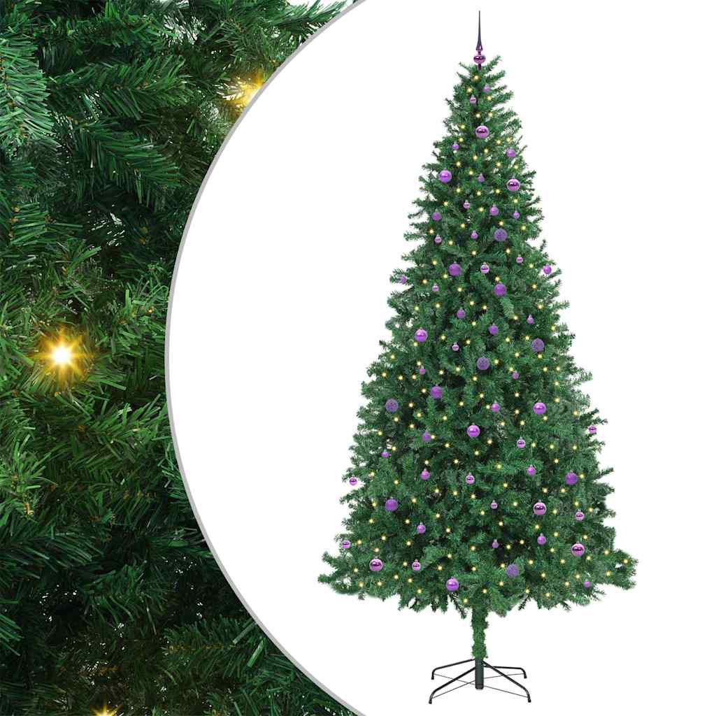 Kunstig juletre med 300 LED grønn 300 cm PVC og metall og plast