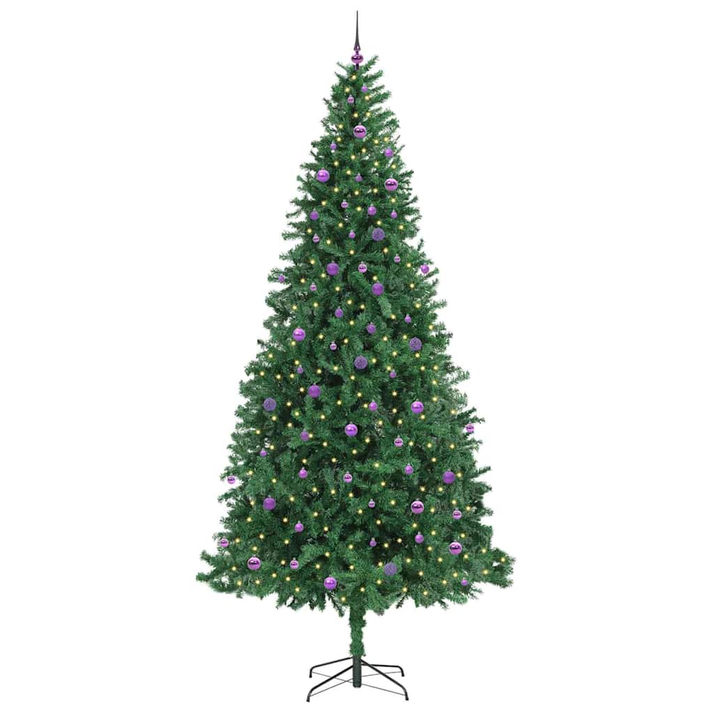 Kunstig juletre med 300 LED grønn 300 cm PVC og metall og plast