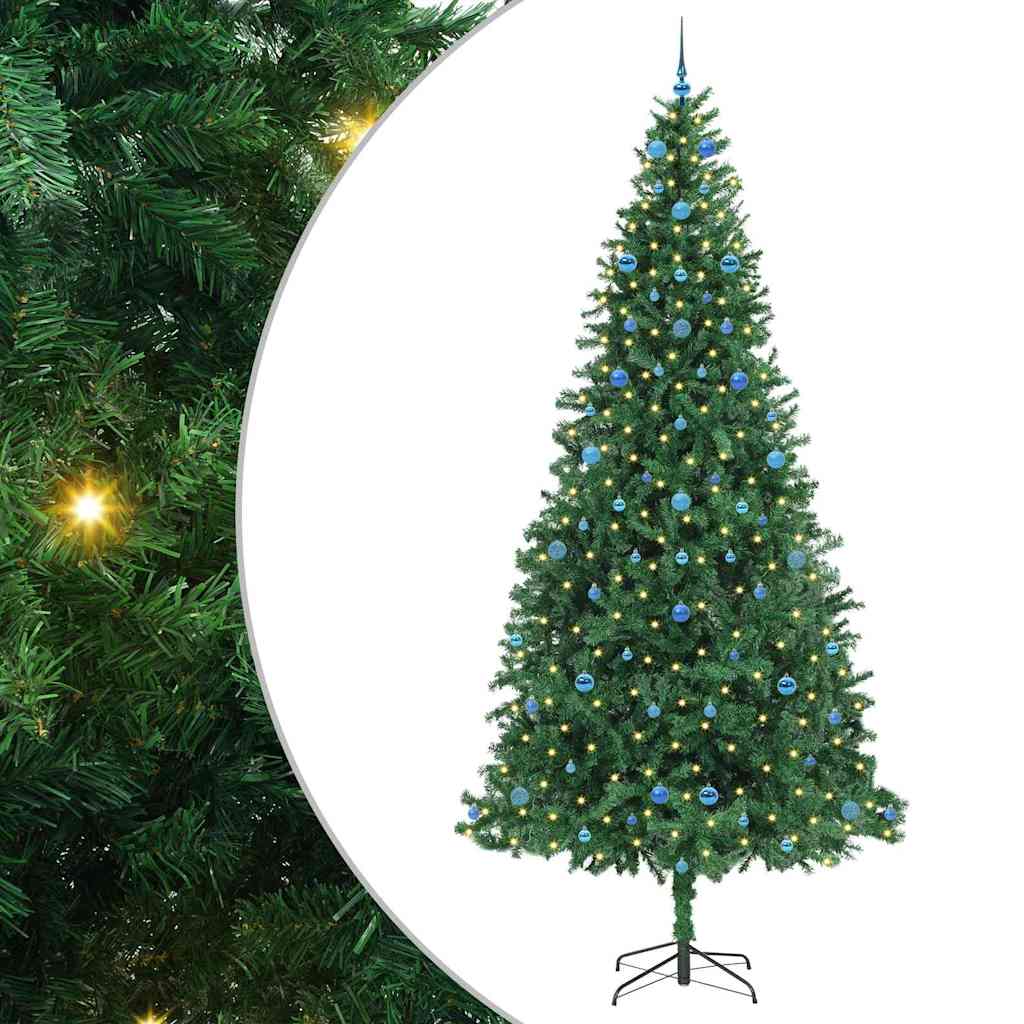 Kunstig juletre med 300 LED grønn 300 cm PVC og metall og plast