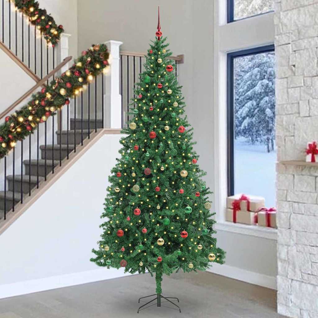 Kunstig juletre med 300 LED grønn 300 cm PVC og metall og plast