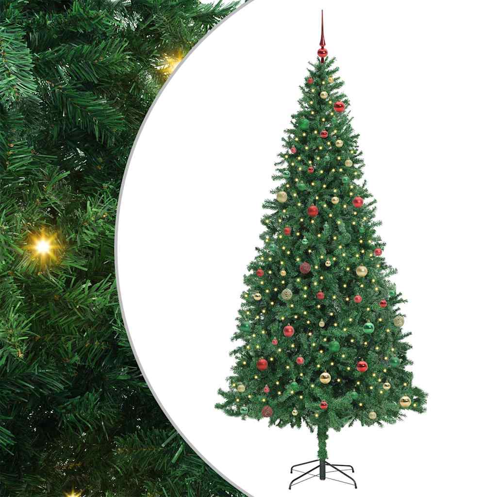 Kunstig juletre med 300 LED grønn 300 cm PVC og metall og plast