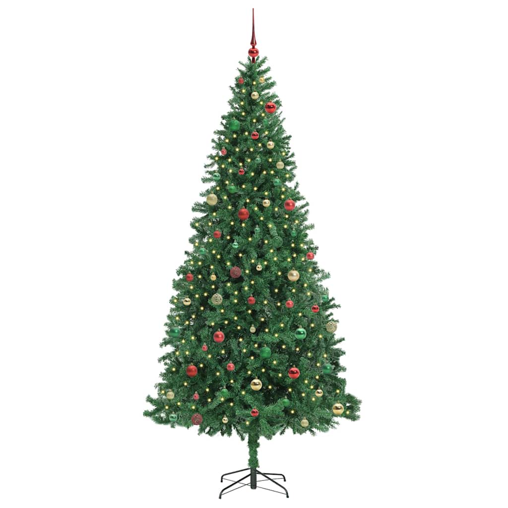 Kunstig juletre med 300 LED grønn 300 cm PVC og metall og plast