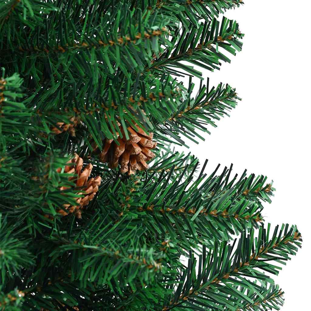 Slim juletre med 150 LED grønn 150 cm PVC og Massivt Furu tre