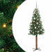 Slim juletre med 150 LED grønn 150 cm PVC og Massivt Furu tre