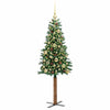 Slim juletre med 150 LED grønn 150 cm PVC og Massivt Furu tre