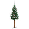 Slim juletre med 150 LED grønn 150 cm PVC og Massivt Furu tre