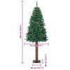 Slim juletre med 300 LED grønn 180 cm PVC og Massivt Furu tre