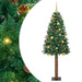 Slim juletre med 300 LED grønn 180 cm PVC og Massivt Furu tre