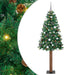 Slim juletre med 300 LED grønn 180 cm PVC og Massivt Furu tre