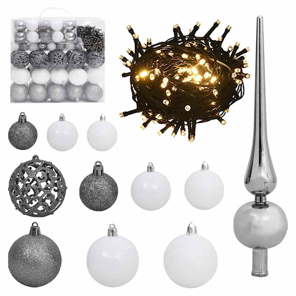 Slim juletre med 300 LED grønn 180 cm PVC og Massivt Furu tre