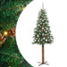 Slim juletre med 300 LED grønn 180 cm PVC og Massivt Furu tre