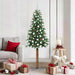 Slim juletre med 300 LED grønn 180 cm PVC og Massivt Furu tre