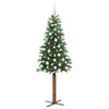 Slim juletre med 300 LED grønn 180 cm PVC og Massivt Furu tre