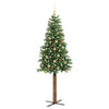 Slim juletre med 300 LED grønn 180 cm PVC og Massivt Furu tre