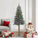 Slim juletre med 300 LED grønn 180 cm PVC og Massivt Furu tre