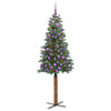 Slim juletre med 300 LED grønn 180 cm PVC og Massivt Furu tre