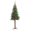 Slim juletre med 300 LED grønn 180 cm PVC og Massivt Furu tre
