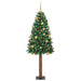Slim juletre med 300 LED grønn 210 cm PVC og Massivt Furu tre
