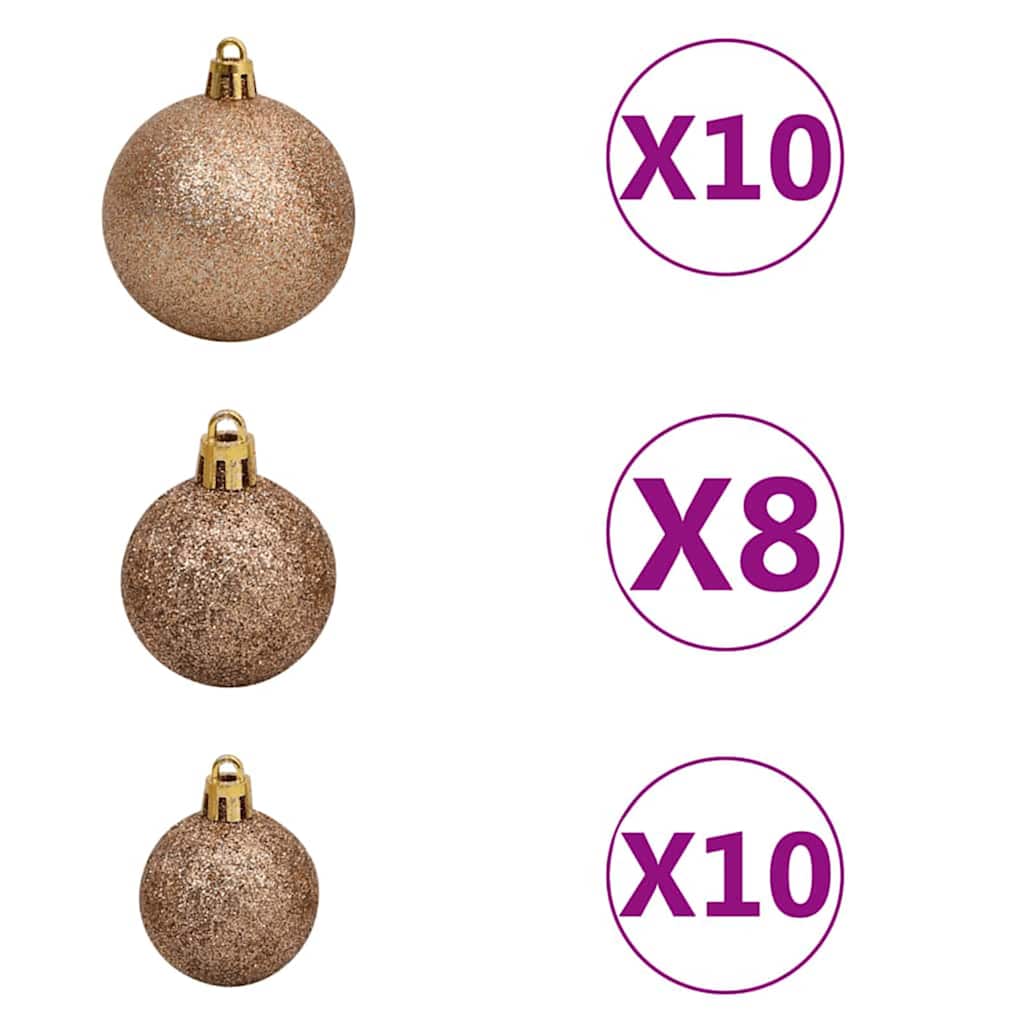 Slim juletre med 300 LED grønn 210 cm PVC og Massivt Furu tre