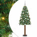 Slim juletre med 300 LED grønn 210 cm PVC og Massivt Furu tre