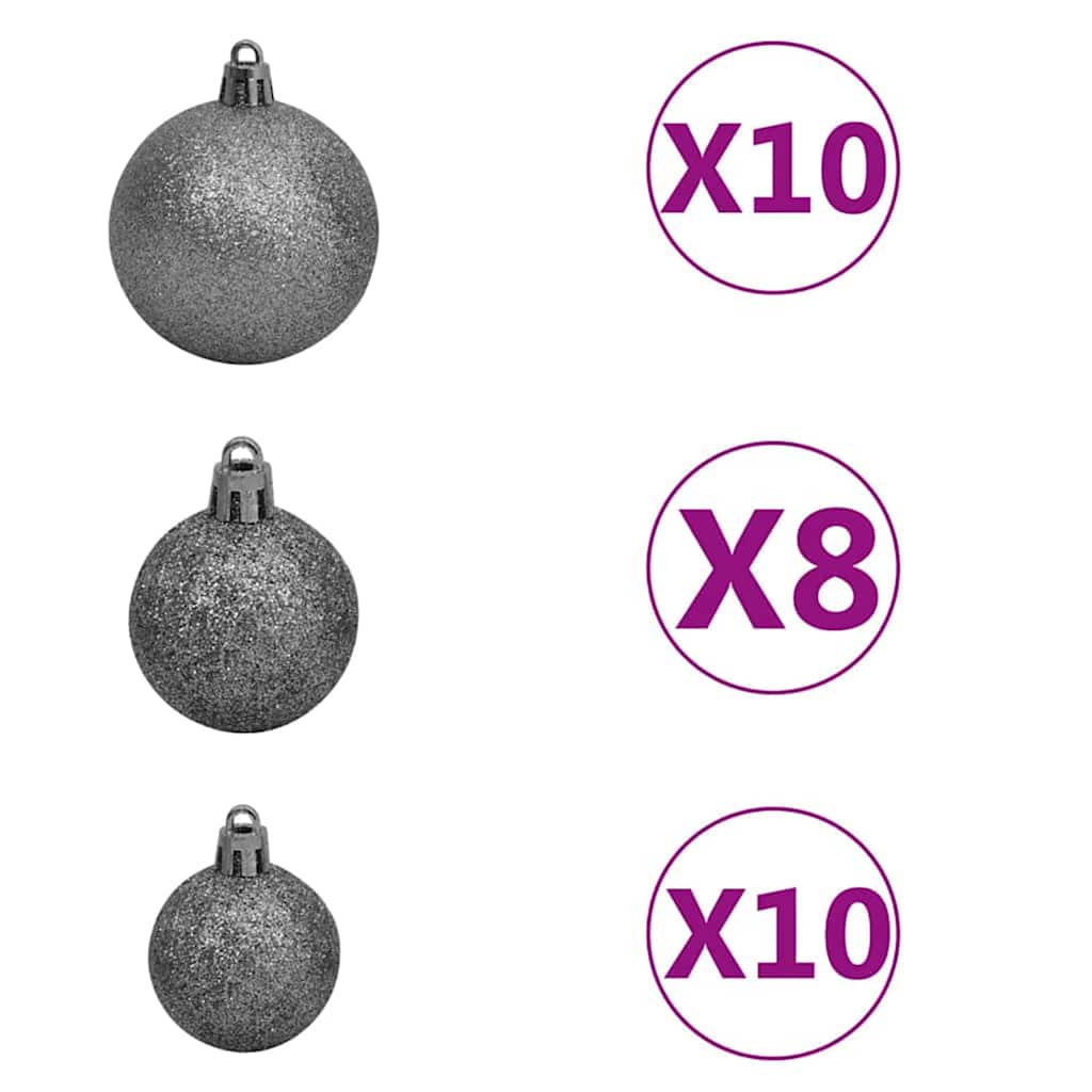Slim juletre med 300 LED grønn 210 cm PVC og Massivt Furu tre