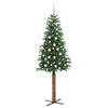 Slim juletre med 300 LED grønn 210 cm PVC og Massivt Furu tre