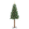 Slim juletre med 300 LED grønn 210 cm PVC og Massivt Furu tre