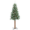 Slim juletre med 300 LED grønn 210 cm PVC og Massivt Furu tre