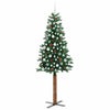 Slim juletre med 300 LED grønn 210 cm PVC og Massivt Furu tre