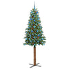 Slim juletre med 300 LED grønn 210 cm PVC og Massivt Furu tre