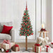 Slim juletre med 150 LED grønn 150 cm PVC og Massivt Furu tre