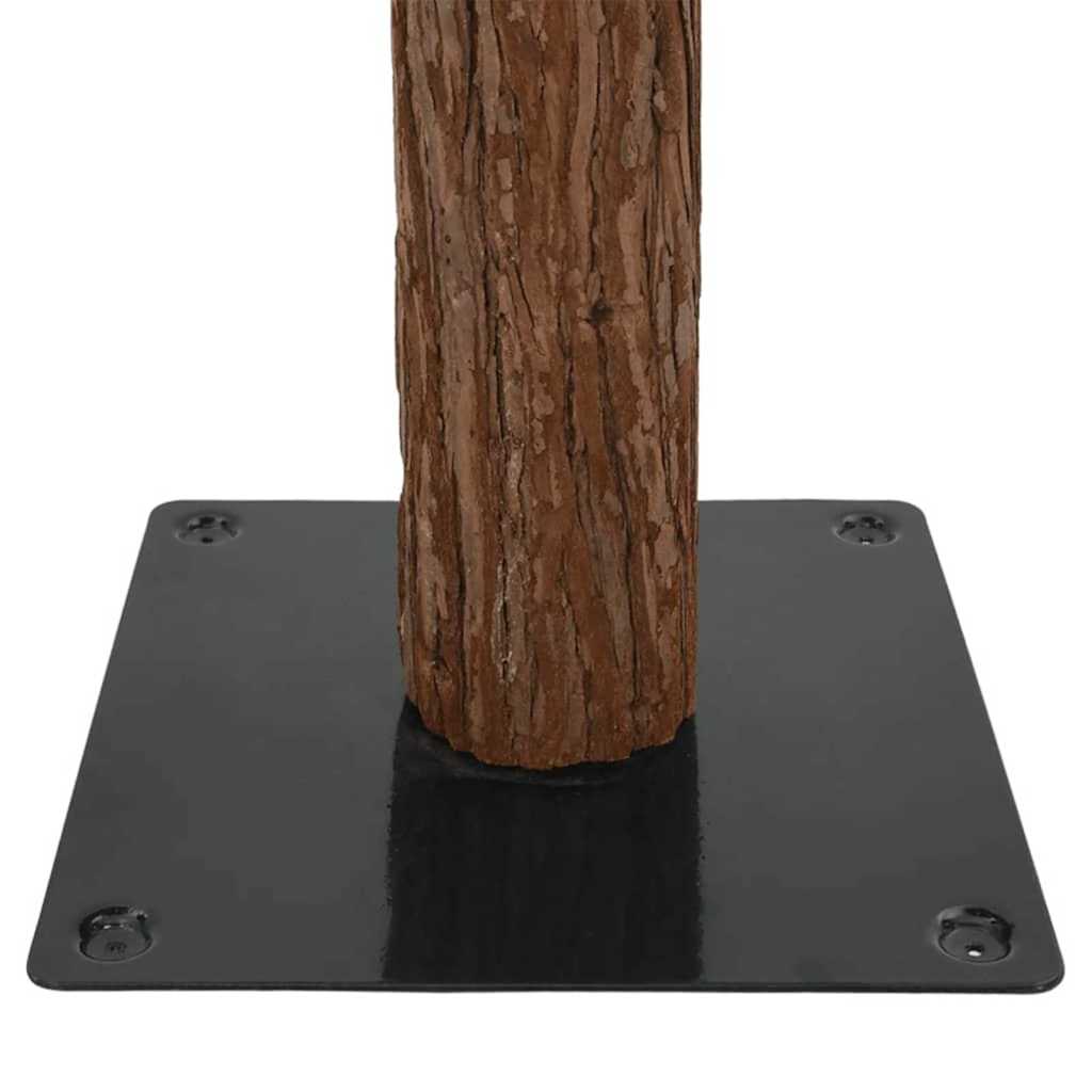 Slim juletre Grønn og hvit 180 cm PVC og Massivt Furu tre