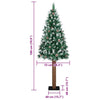 Slim juletre Grønn og hvit 180 cm PVC og Massivt Furu tre