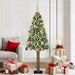 Slim juletre med 300 LED grønn 180 cm PVC og Massivt Furu tre
