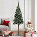Slim juletre med 300 LED grønn 180 cm PVC og Massivt Furu tre