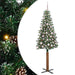 Slim juletre med 300 LED grønn 180 cm PVC og Massivt Furu tre