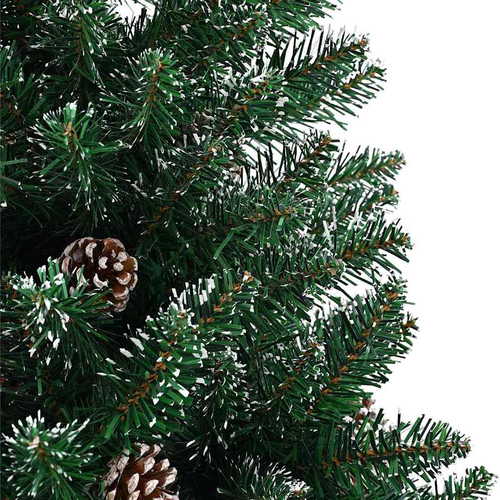 Slim juletre med 300 LED grønn 180 cm PVC og Massivt Furu tre