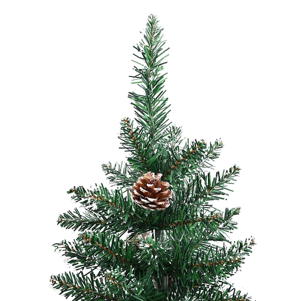 Slim juletre med 300 LED grønn 180 cm PVC og Massivt Furu tre