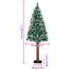 Slim juletre Grønn og hvit 210 cm PVC og Massivt Furu tre