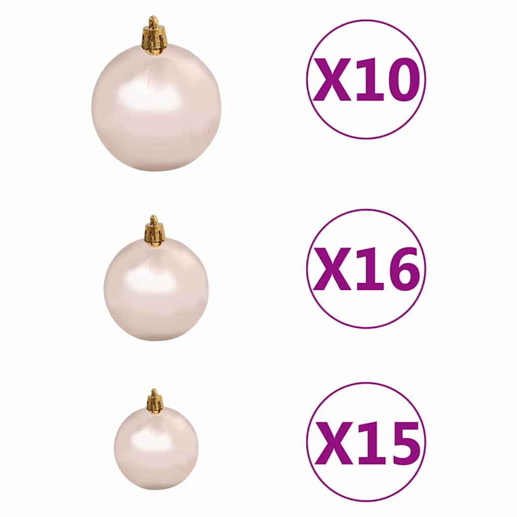 Slim juletre Grønn og hvit 210 cm PVC og Massivt Furu tre
