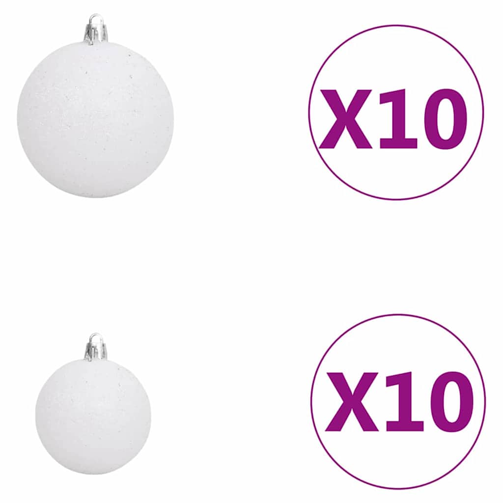 Slim juletre Grønn og hvit 210 cm PVC og Massivt Furu tre