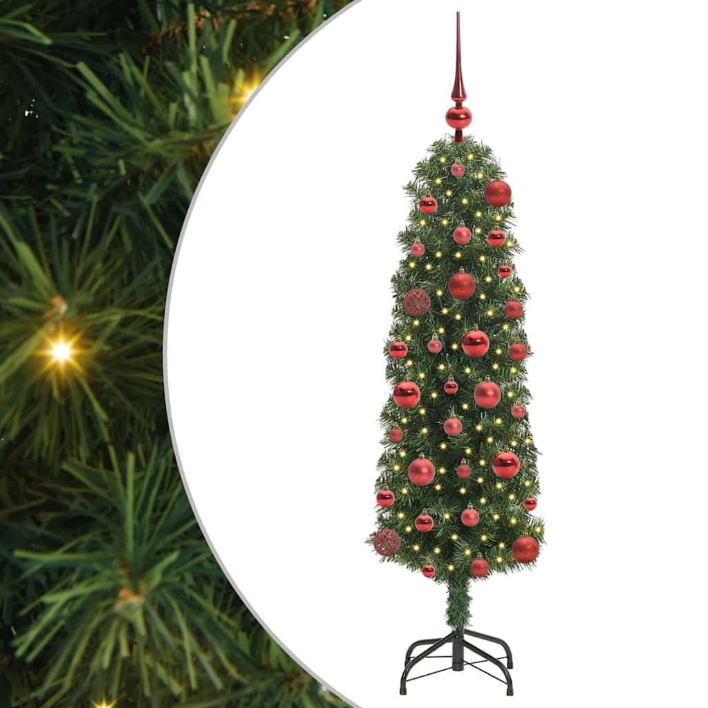 Kunstig juletre med 150 LED grønn 120 cm PVC og stål og plast