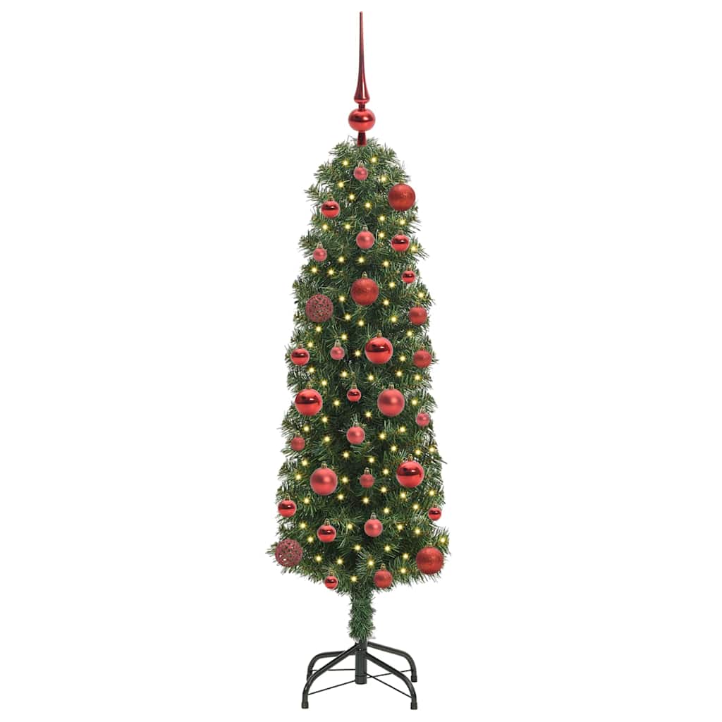 Kunstig juletre med 150 LED grønn 120 cm PVC og stål og plast