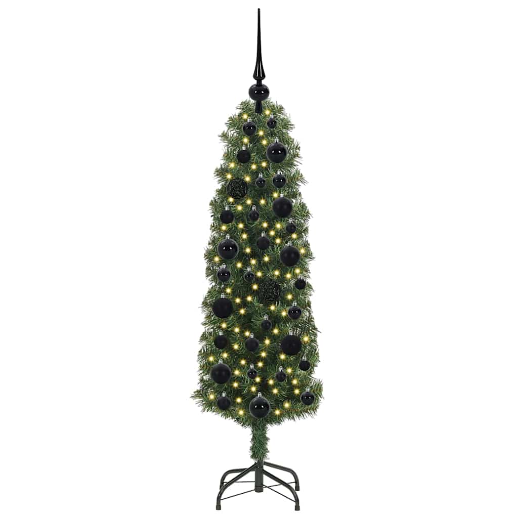 Kunstig juletre med 150 LED grønn 120 cm PVC og stål og plast