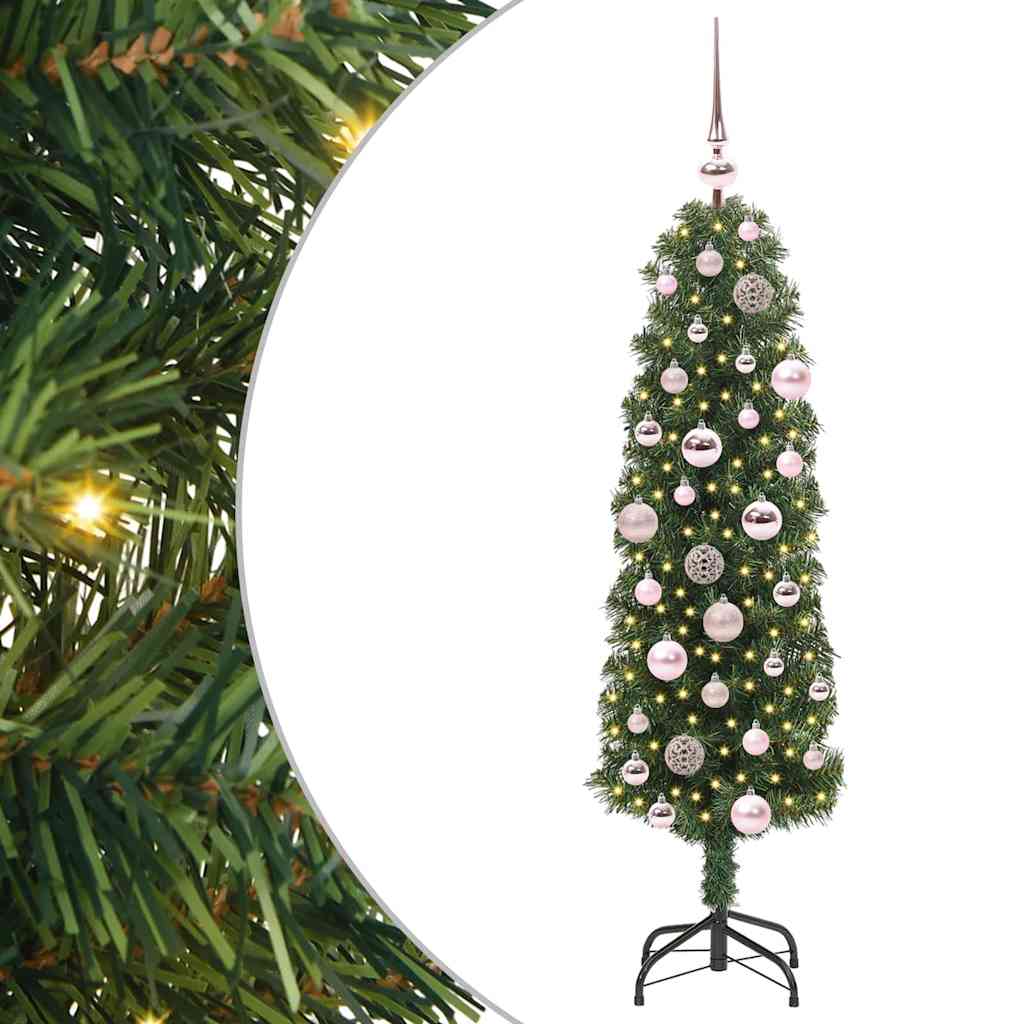 Kunstig juletre med 150 LED grønn 120 cm PVC og stål og plast